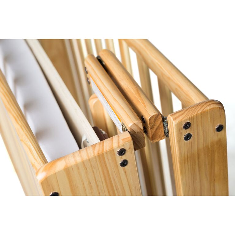Foundations Hideaway Easyroll Folding Full Size Crib Natural