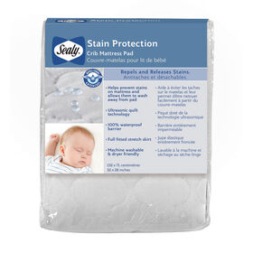Couvre-matelas pour lit de bébé Sealy Stain Protection.