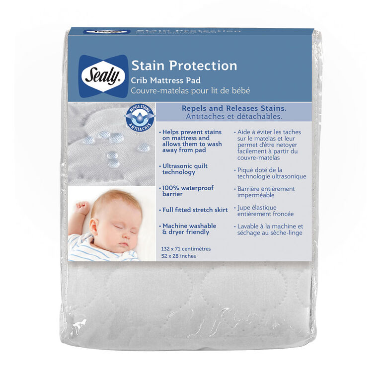 Sealy Stain Protection Crib Mattress Pad