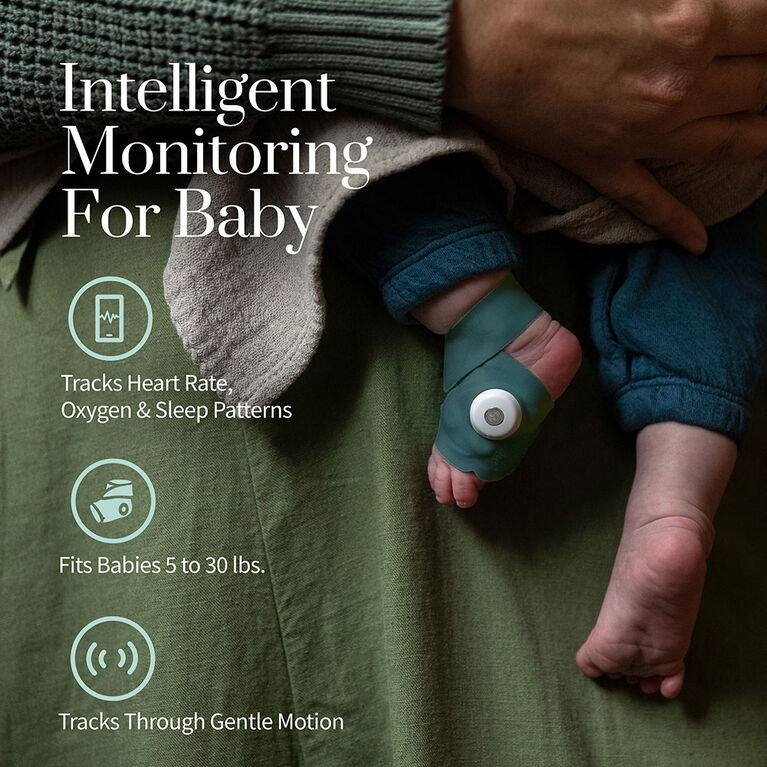 Owlet Monitor Duo Smart Sock 3 & HD Camera with Deep Sea Green