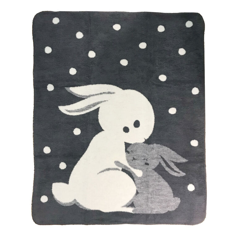 Koala Baby - Cream/Grey Bunny Jacquard Blanket