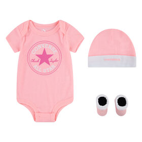 Converse 3 Piece Creeper Set - pink - 0/6m