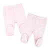 Naturelle 2 Piece Footed Pant Set: Pink