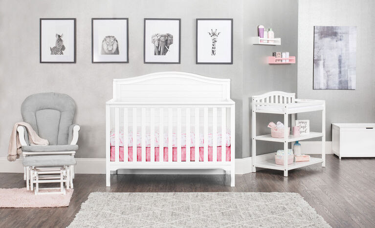 Forever Eclectic by Child Craft Wilmington Arch Top 4-in-1 Convertible Crib, Matte White