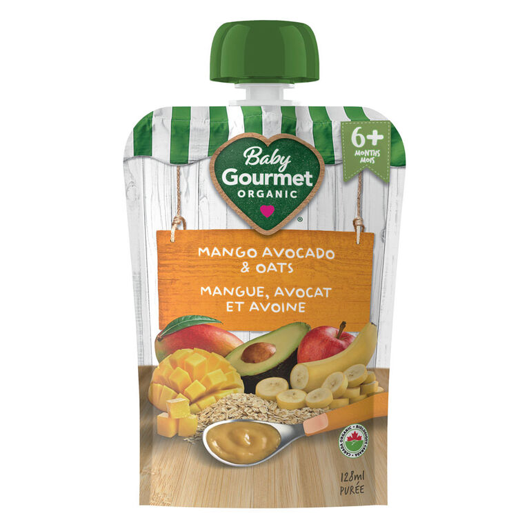 Purée biologique mangue, avocat et avoine de Baby Gourmet