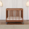 Mini Compact Crib with Mattress, Cherry