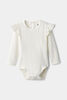 RISE Little Earthling Ruffle Bodysuit White