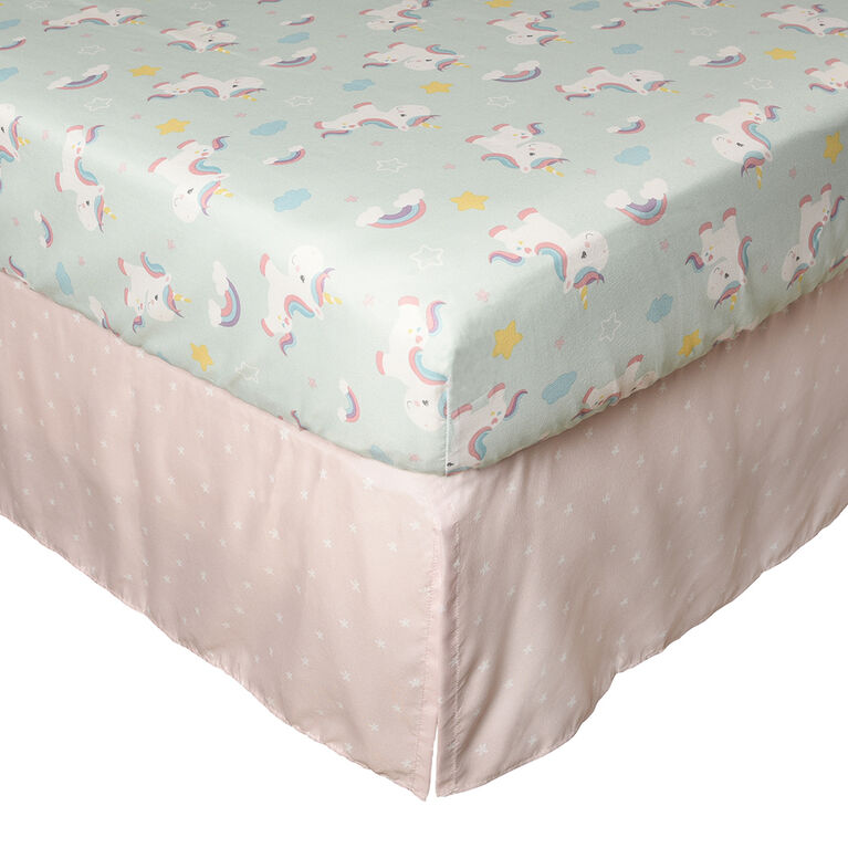 Baby's First by Nemcor 4-Piece Nursery Bedding Set, Rainbow Skies