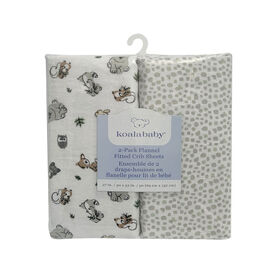 Koala Baby 2 pack flannel sheets Woodland/Dots