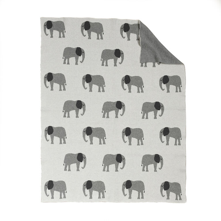 Baby's First by Nemcor Cotton Knit Baby Blanket, Elephant