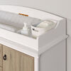 South Shore, Changing table with removable rim, drawers, and open storage - Pure White and Rustic Oak