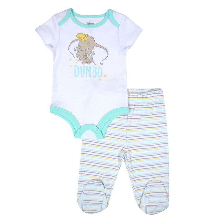 Disney Dumbo 2-Piece Bodysuit and Pant Set- Grey,  12 Months