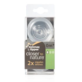 Tommee Tippee Closer to Nature - Slow Flow Nipple, 2-Pack