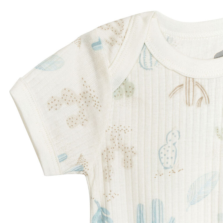 Just Born - 3-Pack Baby Desert Cactus Short Sleeve Bodysuits - 0-3 months