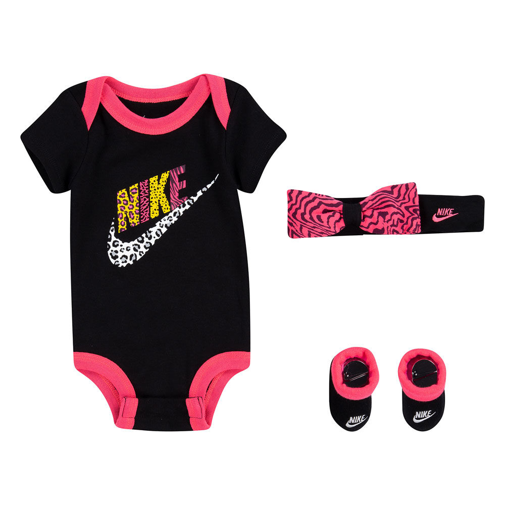 Nike Leopard Futura 3 Piece gift Set Black Size 0 6 months