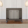 Mini Compact Crib with Mattress, Gray