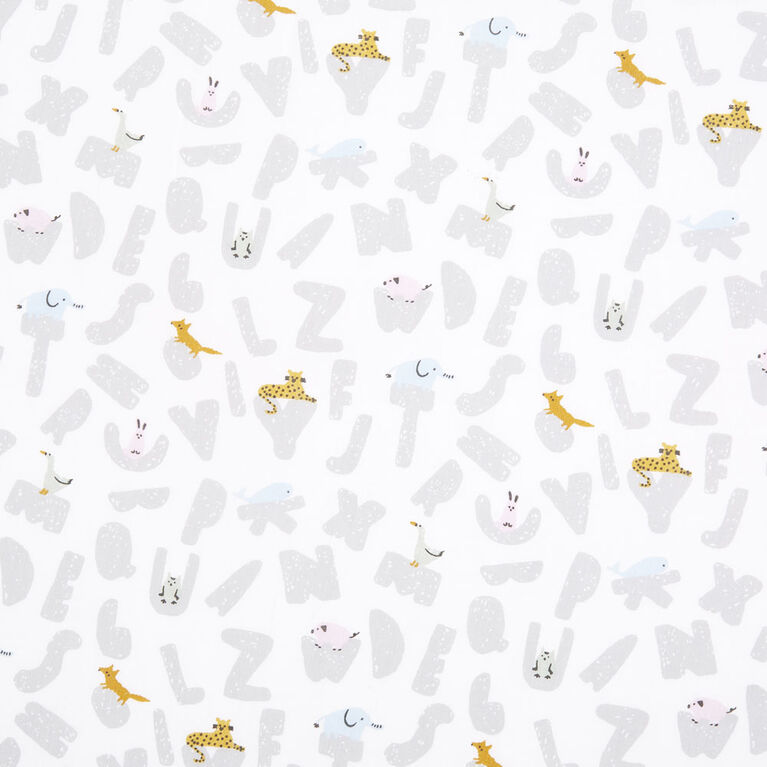 Woven Cotton Sheet - Alphabet Animals 2 Pack