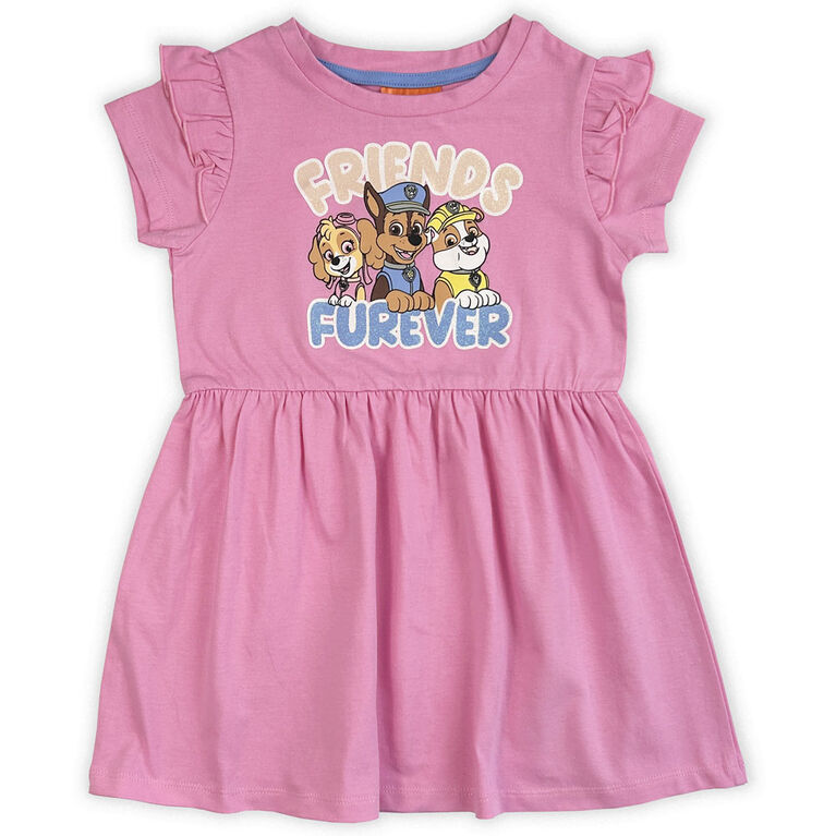 Paw Patrol Short Sleeve Dress - Pink 5T