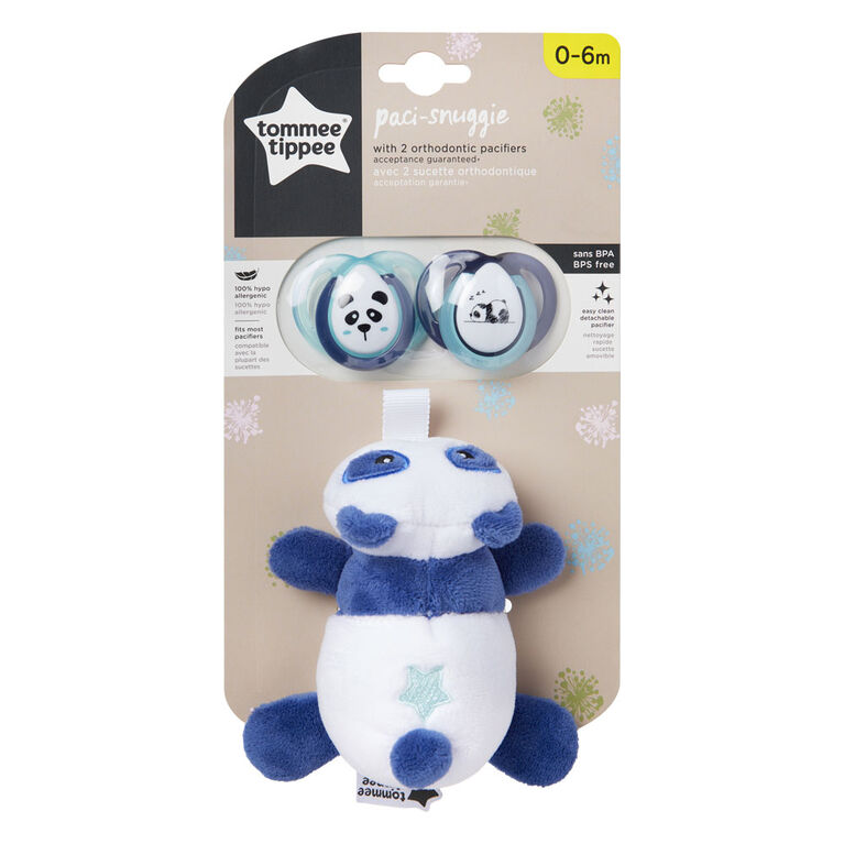 Animal en pelluche Paci-Snuggie avec deux sucettes, 0-6 mois - Panda