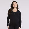Motherhood - Long Sleeve Snap Henley Nursing Top - Black -L