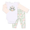Ensemble 2 pièces Koala Baby Tropical pour fille - combinaison avec lapin et pantalon de sport à motif floral, 12 Mois