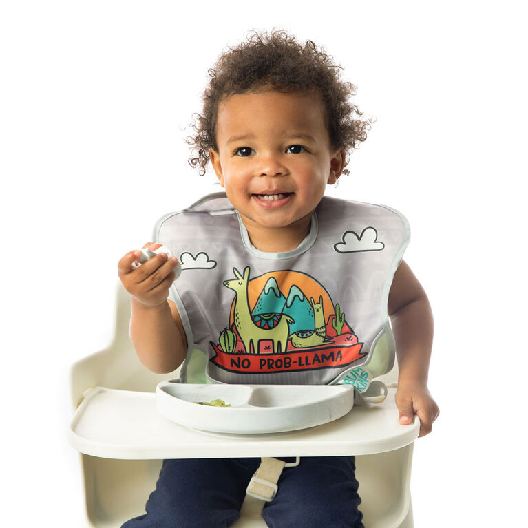 Bumkins SuperBib, bavoir pour bébé, imperméable, lavable, résistant aux taches et aux odeurs, 6-24 mois - paquet de 3 - Lama