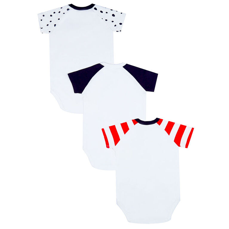 earth by art & eden - Bailey Bodysuit - 3-Pack L/S Bodysuit - Whisper - White Multi, 12 Months