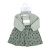 Baby Mode Ensemble 3 pièces en tricot froissé : motif floral vert, 6-9M