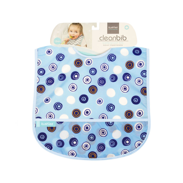 Kushies Cleanbib 12M+ Blue Crazy Circles 2 Babies R Us Canada