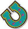 Patches: Icon Pack: Horseshoe Patches and Glitter Heart Turquoise Patches