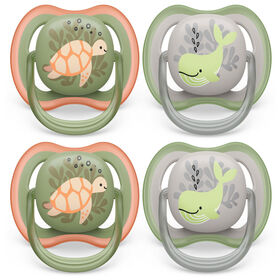 Avent UltraAir Pacifier 6-18m turtle /whale 4pk