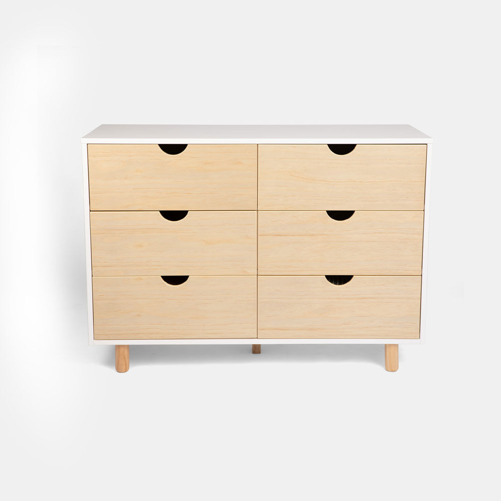 Stork 6 Drawer Dresser White Natural R Exclusive