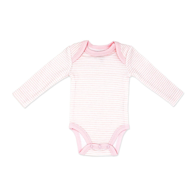 Naturelle 4 Pack Long Sleeve Bodysuit: Pink