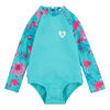 Hurley Ruffle Long Sleeve One-Piece Swimsuit - Aurora Green - Size 24M