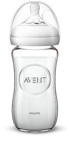 Biberon Philips&nbsp;Avent Naturel en verre, 8&nbsp;oz, emb.&nbsp;de&nbsp;1.
