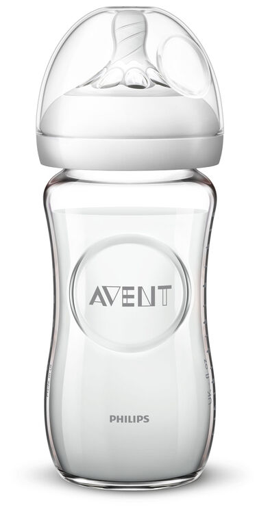 Biberon Philips Avent Naturel en verre, 8 oz, emb. de 1.