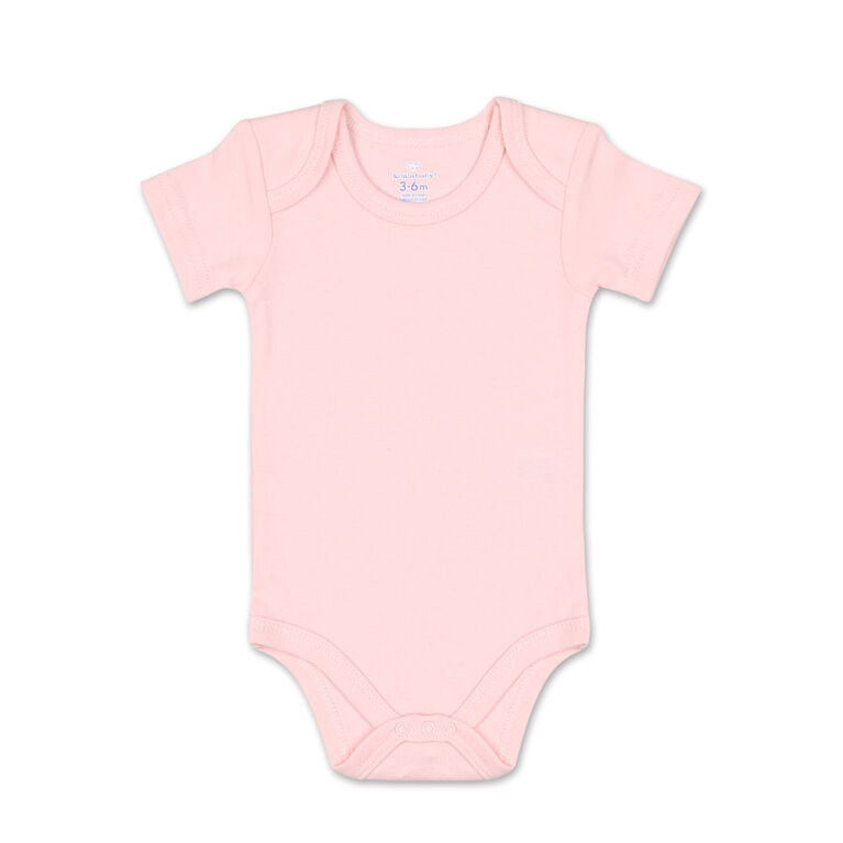 Combinaison à manches courtes Koala Baby en paquet de 4, rose/lavande/gris foncé/gris foncé/blanc, 9 Mois