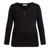 Motherhood - Long Sleeve Snap Henley Nursing Top - Black -L