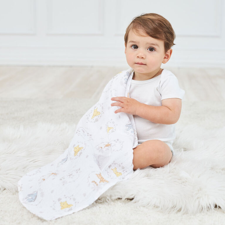 Muslin Swaddle Blk 4 Pack - Disney Winnie