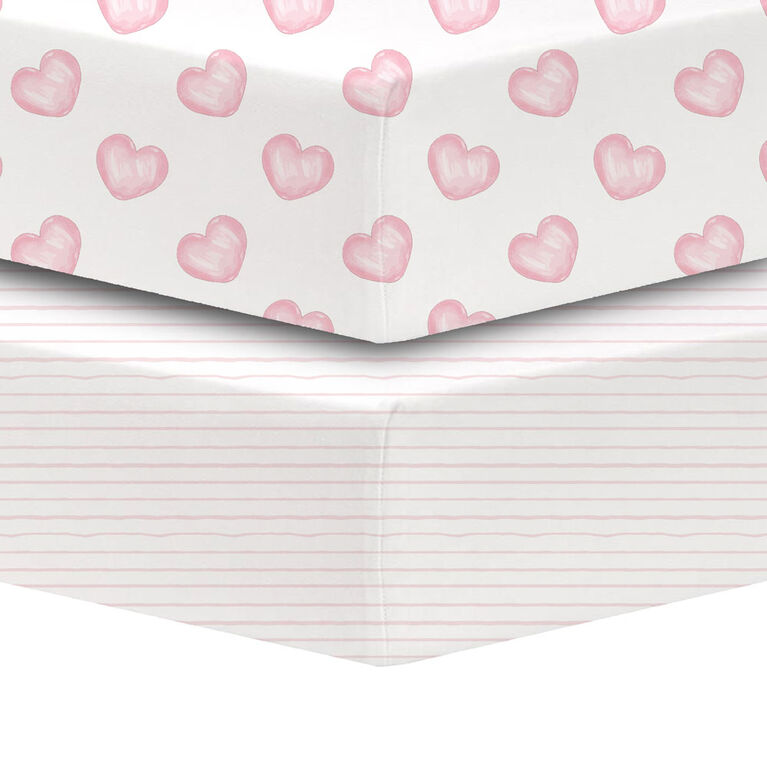 Koala Baby - Percale 2 Pk New Pink Hearts
