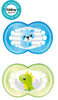 Mam Animaux Paq. 2 Suce Silicone 6+ Mois- teal