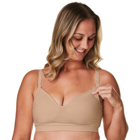 Basics by Bravado Double Layer Maternity and Nursing Bra, Almond