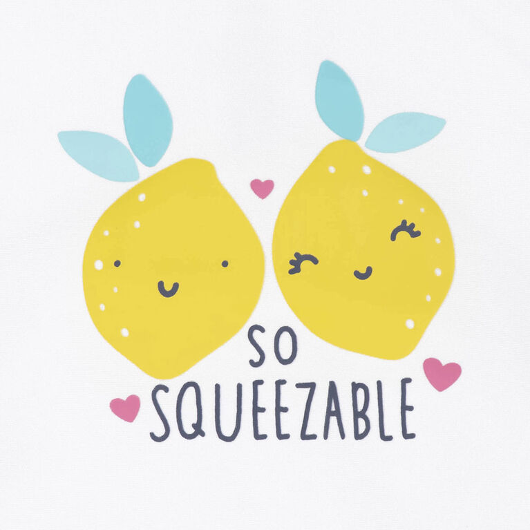 Gerber - Ensemble 2 pièces pour bébé et toute-petite fille Lemon Squeeze Rash Guard et bas de bain - 12 mois