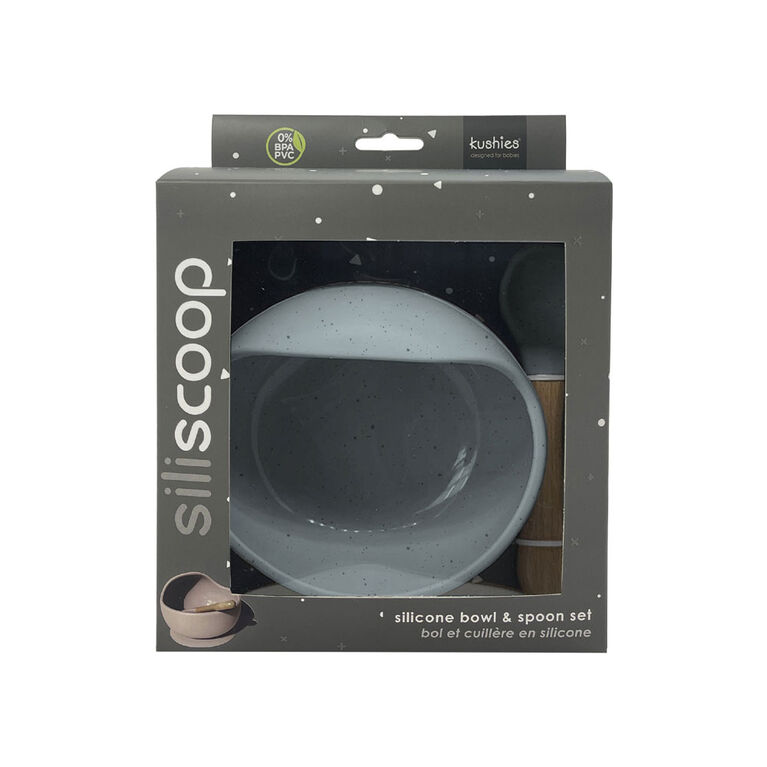 Silicone bowl and spoon set Seafoam