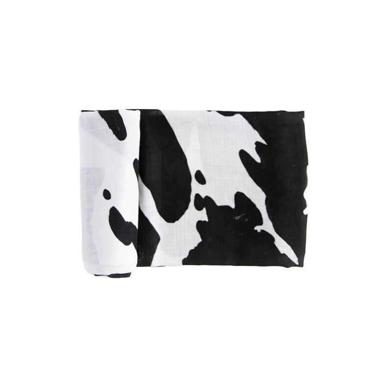 Red Rovr-Organic Cotton Muslin Swaddle Blanket - Moo Cow