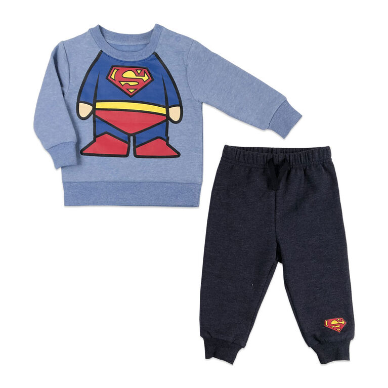 Warner's Superman 2PC jogger set - Blue, 24 Months