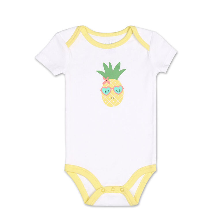 Koala Baby 4Pk Short Sleeved Bodysuit, G Pineapple, 3-6 Months