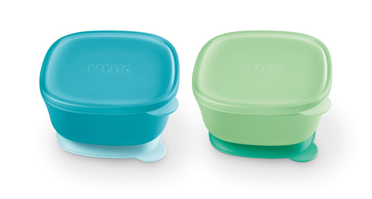 Bol Avec Couvercle De NUK, Couleurs Assorties, Paquet De 2, 6 Mois Et Plus