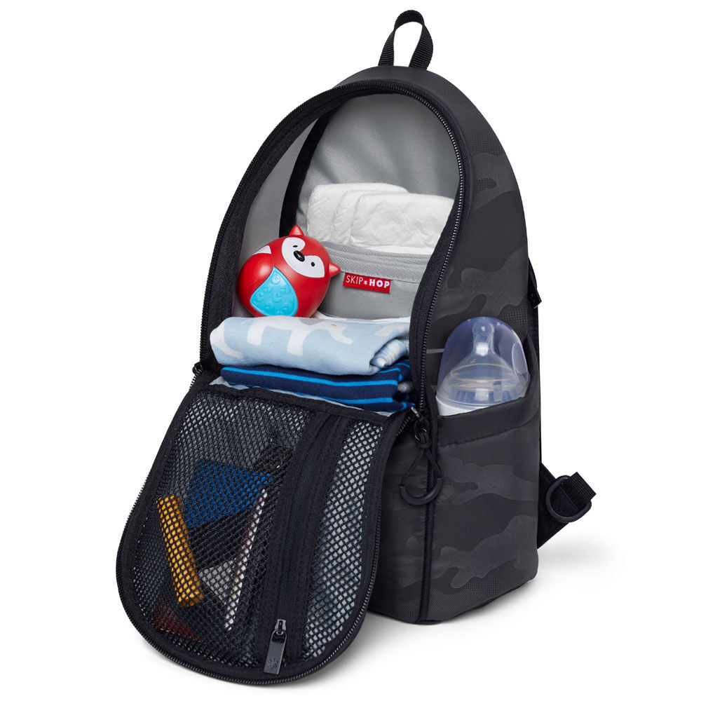 black camo diaper bag