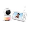 VTech VM5463 Moniteur vidéo numérique pour bébé de 5 po avec caméra panoramique et inclinable, lumière incandescente au plafond et veilleuse, (blanc)
